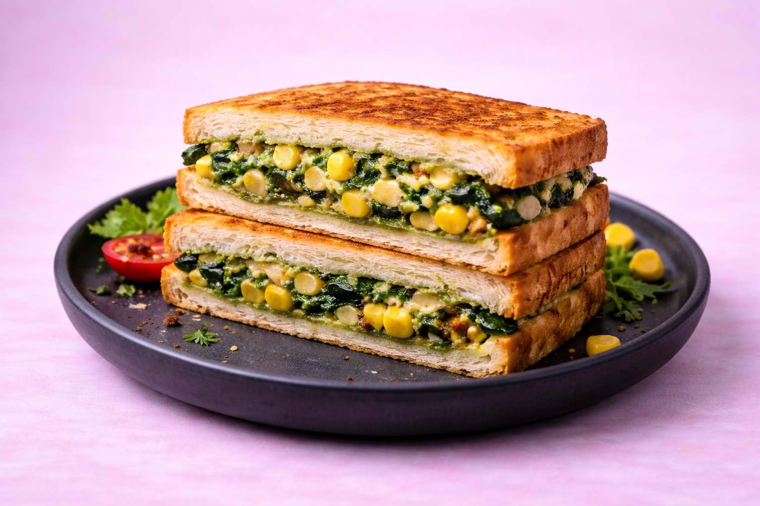 Classic Spinach & Corn Crème Sandwich